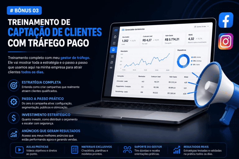 Treinamento de captação de clientes com tráfego pago