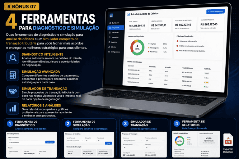 Box de ferramentas de transação tributária