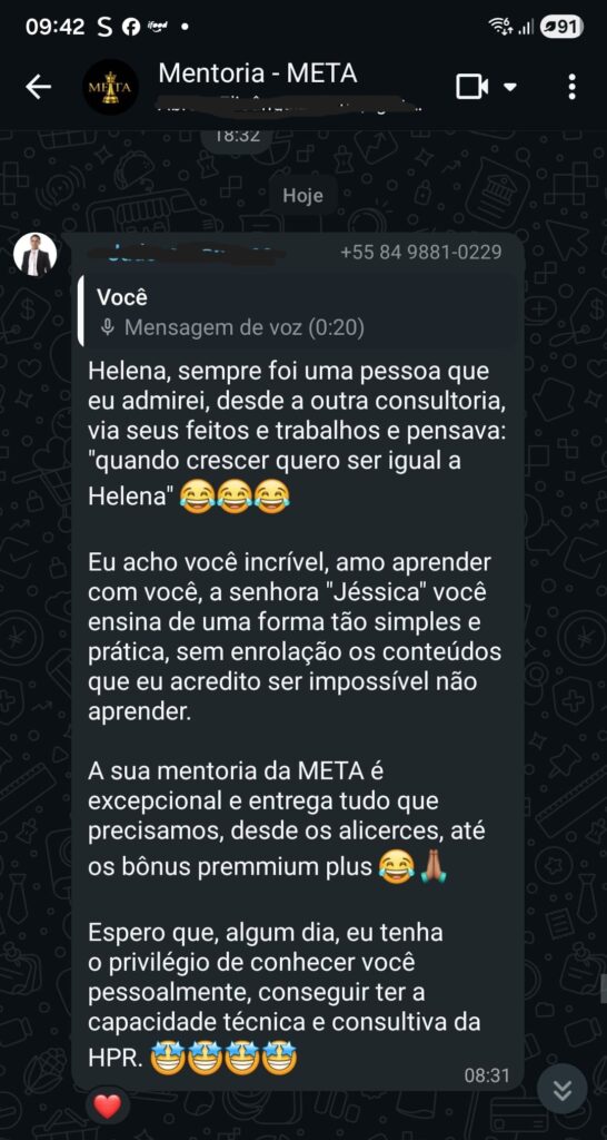 Depoimento de aluna